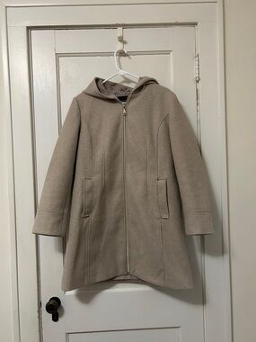 Women’s Vince Camuto' Hooded Pea Coat in Taupe Beige
